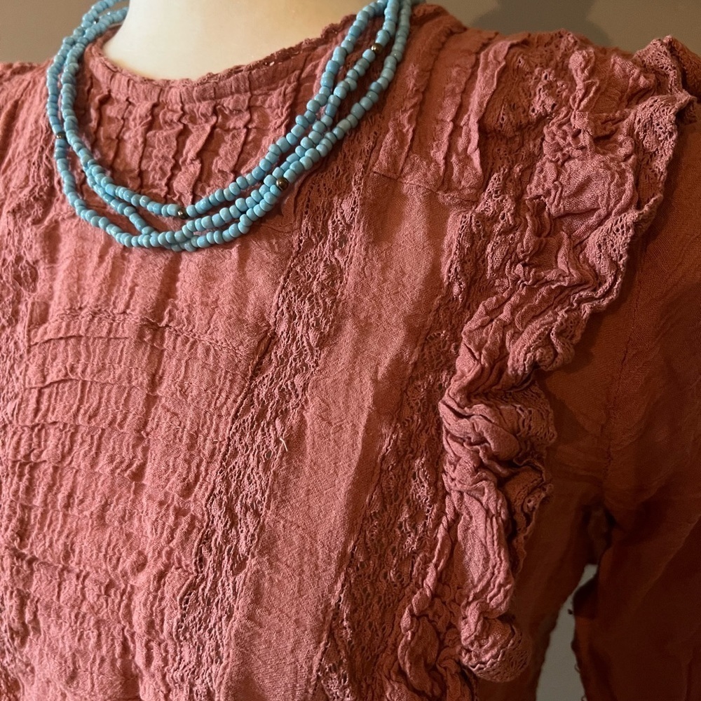 Free People Jasmine Ruffle Crop Blouse - Picture 4 of 6